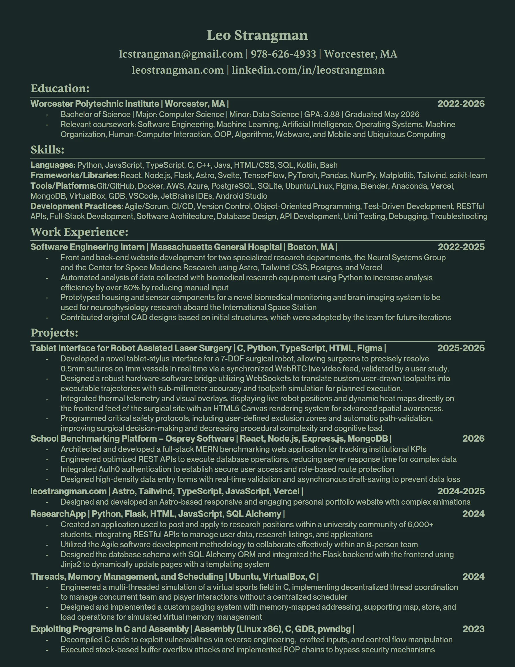 Leo Strangman resume