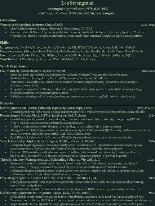 Leo Strangman Resume